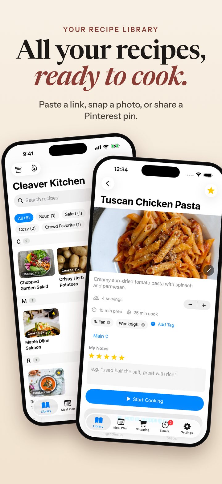 All your recipes, ready to cook: the Cleaver Kitchen recipe Library